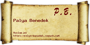 Palya Benedek névjegykártya