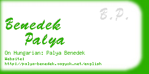 benedek palya business card